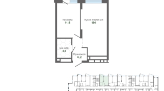 41.95 м² | 18 - 25 эт.