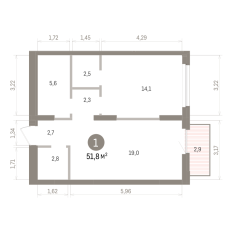 51.00 м² | 14 - 16 эт. 00