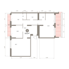 110.00 м² | 7 - 8 эт. 00