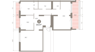 110.00 м² | 7 - 8 эт.