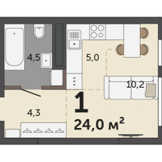 24.00 м² | 10 - 30 эт. 00