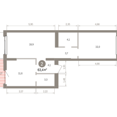 63.00 м² | 4 - 7 эт. 00