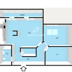 3-к квартира | 66.60 м² | 7 - 10 эт. 90