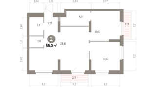 64.00 м² | 2 - 9 эт.