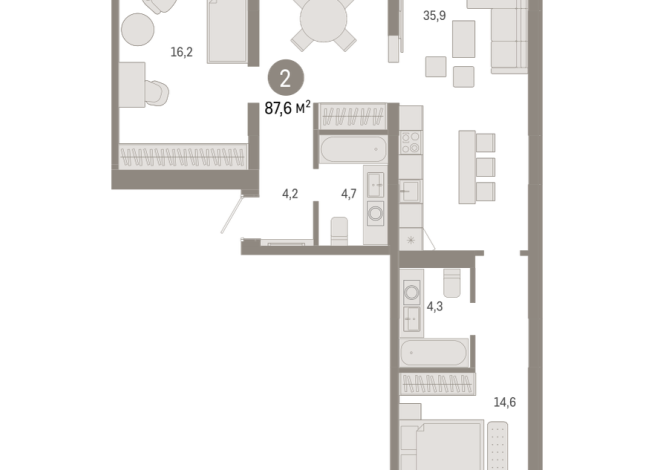 87.00 м² | 7 - 7 эт.