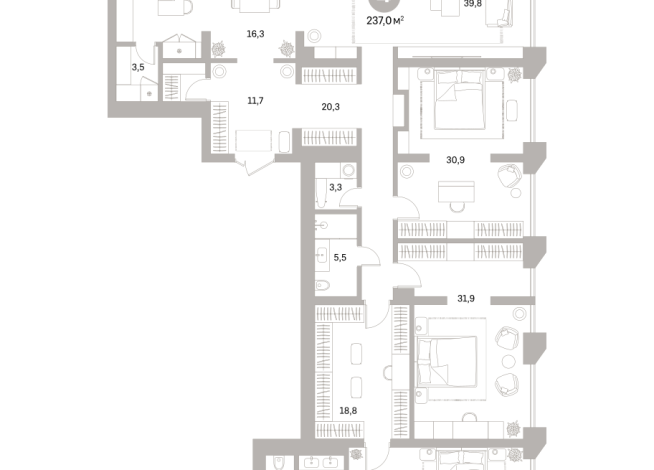 236.00 м² | 22 - 25 эт.