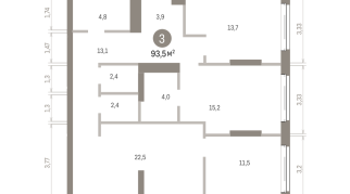 93.00 м² | 2 - 25 эт.