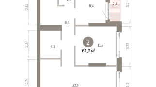 61.00 м² | 16 - 25 эт.