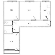 3-к квартира | 58.90 м² | 5 - 9 эт. 50