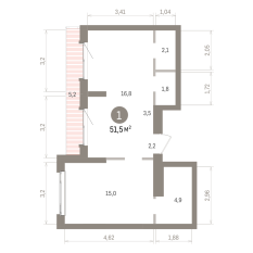 51.00 м² | 22 - 25 эт. 00