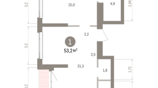 53.00 м² | 21 - 25 эт.