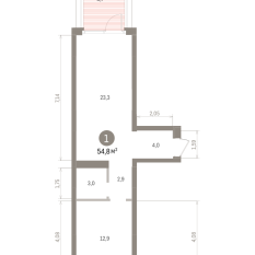 54.00 м² | 2 - 9 эт. 00
