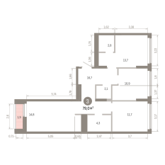 78.00 м² | 7 - 7 эт. 00