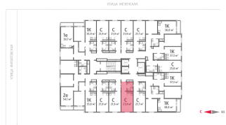 21.90 м² | 25 - 25 эт.