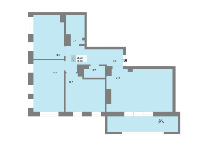83.50 м² | 30 - 30 эт.
