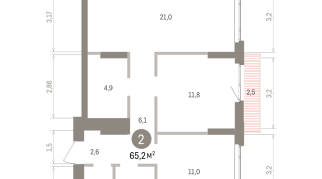 65.00 м² | 4 - 16 эт.