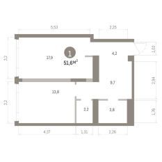 51.00 м² | 22 - 24 эт. 00