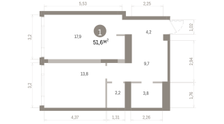 51.00 м² | 22 - 24 эт.