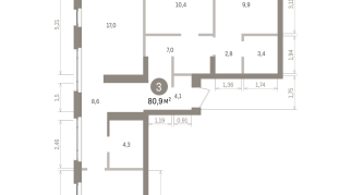 80.00 м² | 4 - 7 эт.