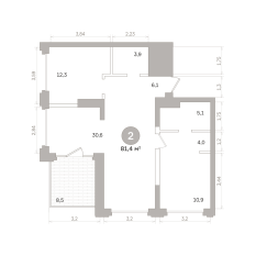 81.00 м² | 16 - 17 эт. 00