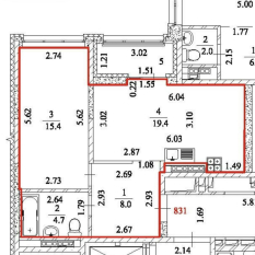 1-к квартира | 49.50 м² | 10 - 16 эт. 100