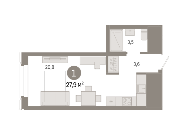 27.00 м² | 9 - 24 эт.