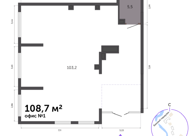 108.70 м² | 1 - 32 эт.