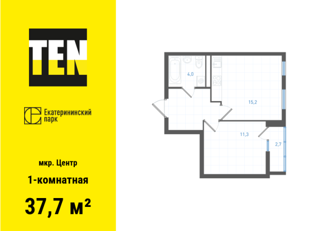 37.70 м² | 7 - 7 эт.