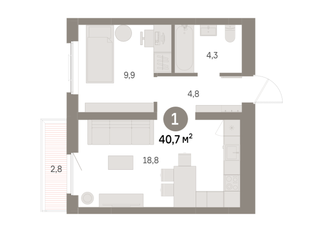 40.00 м² | 4 - 9 эт.