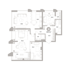 150.00 м² | 16 - 25 эт. 00