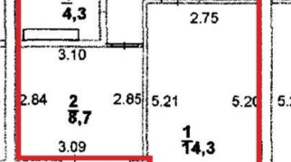 1-к квартира | 33.60 м² | 5 - 17 эт.