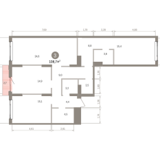 108.00 м² | 3 - 16 эт. 00