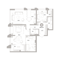 150.00 м² | 18 - 25 эт. 00