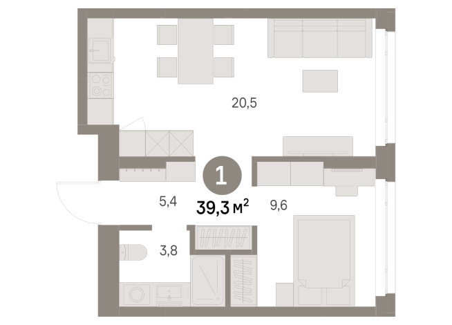 39.00 м² | 2 - 9 эт.