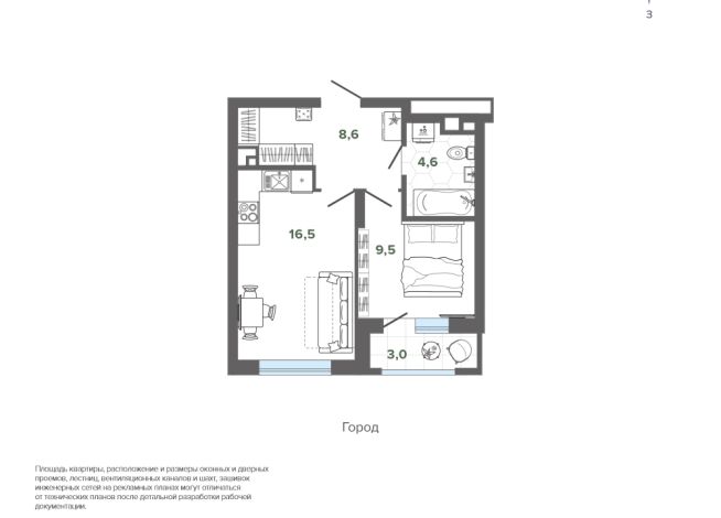 42.24 м² | 7 - 25 эт.