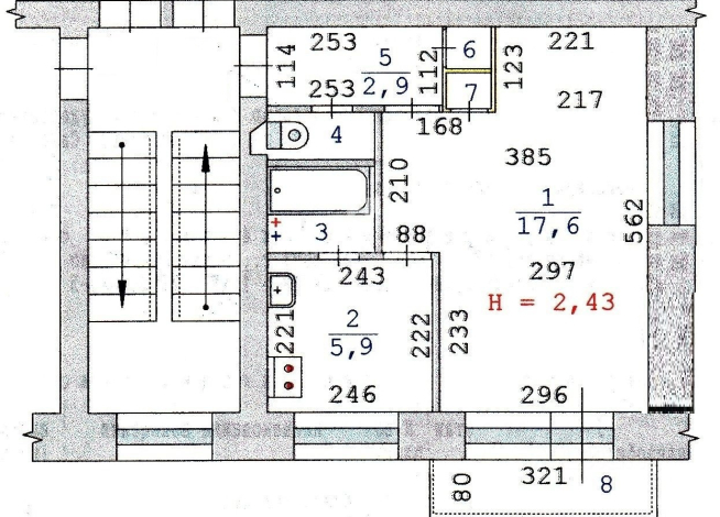 1-к квартира | 32.30 м² | 2 - 5 эт.