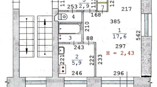 1-к квартира | 32.30 м² | 2 - 5 эт.