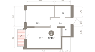42.00 м² | 11 - 16 эт.