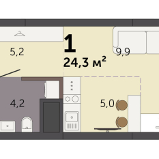 24.30 м² | 16 - 32 эт. 00