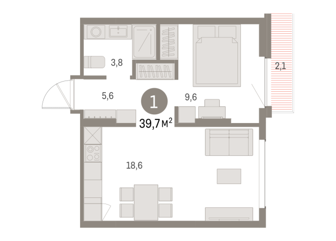 39.00 м² | 2 - 8 эт.