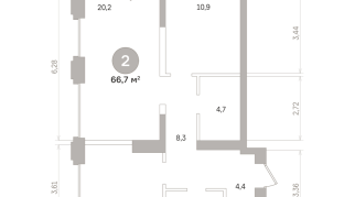 66.00 м² | 4 - 17 эт.