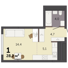 28.20 м² | 18 - 32 эт. 00