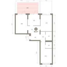 98.00 м² | 2 - 7 эт. 00