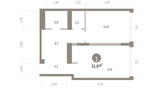51.00 м² | 23 - 24 эт.