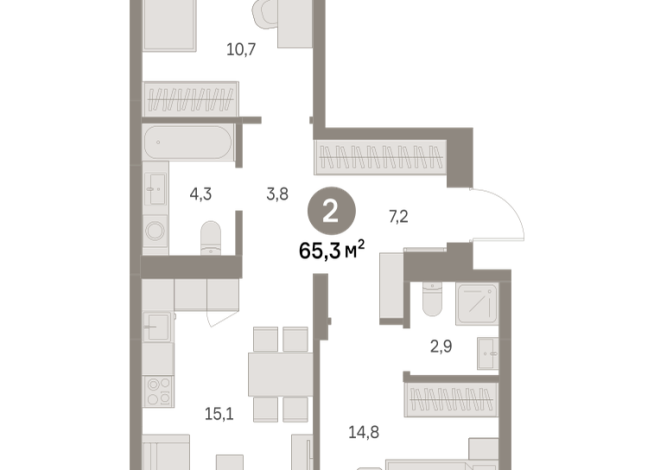 64.00 м² | 4 - 8 эт.