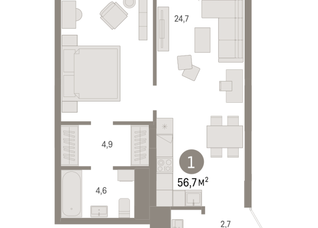 56.00 м² | 4 - 24 эт.