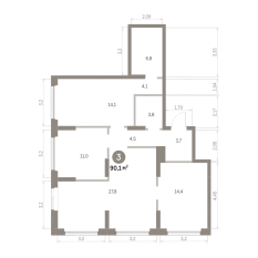 89.00 м² | 2 - 16 эт. 00