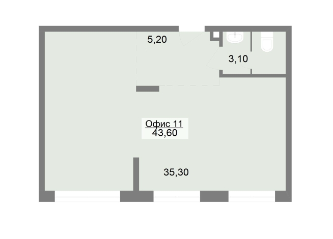 43.60 м² | 2 - 10 эт.