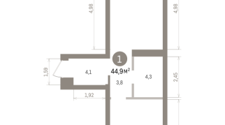 44.00 м² | 3 - 7 эт.