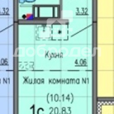 1-к квартира | 21.00 м² | 23 - 25 эт. 30